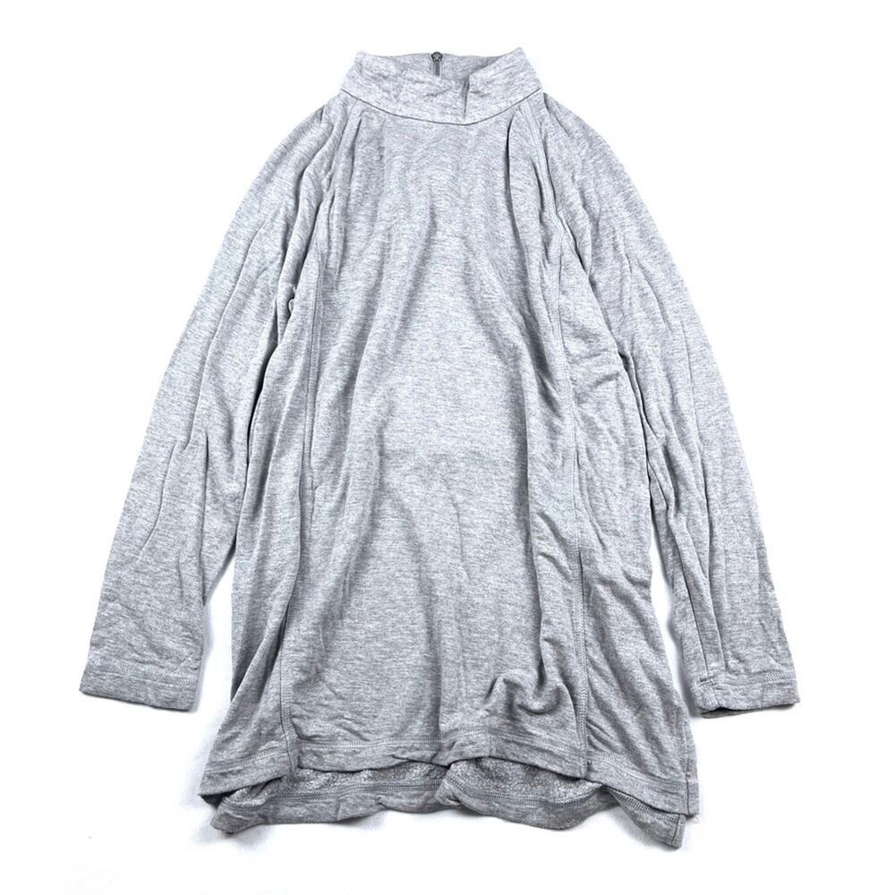 J. Jill Heather Grey Long Sleeve Zip Back Tunic